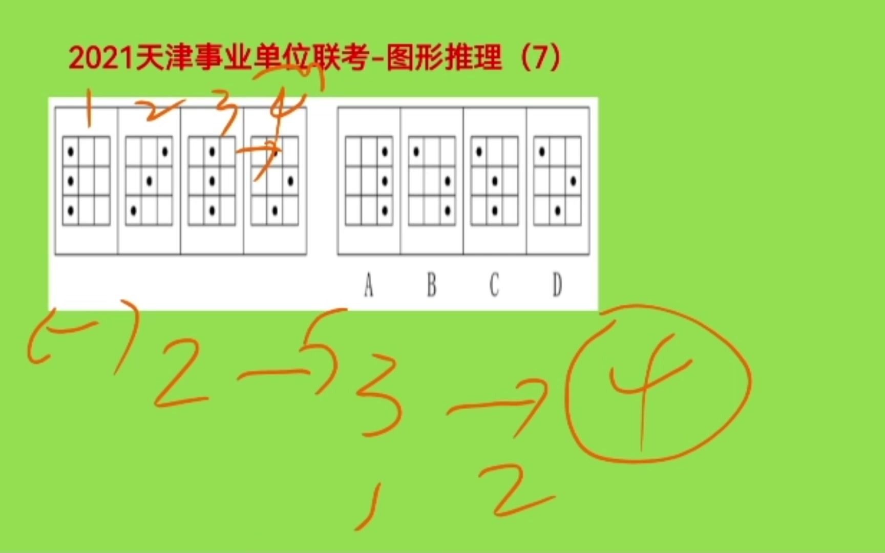 [图]2021年天津事业单位考试，图形推理7，观察图形元素移动变化特征找规律