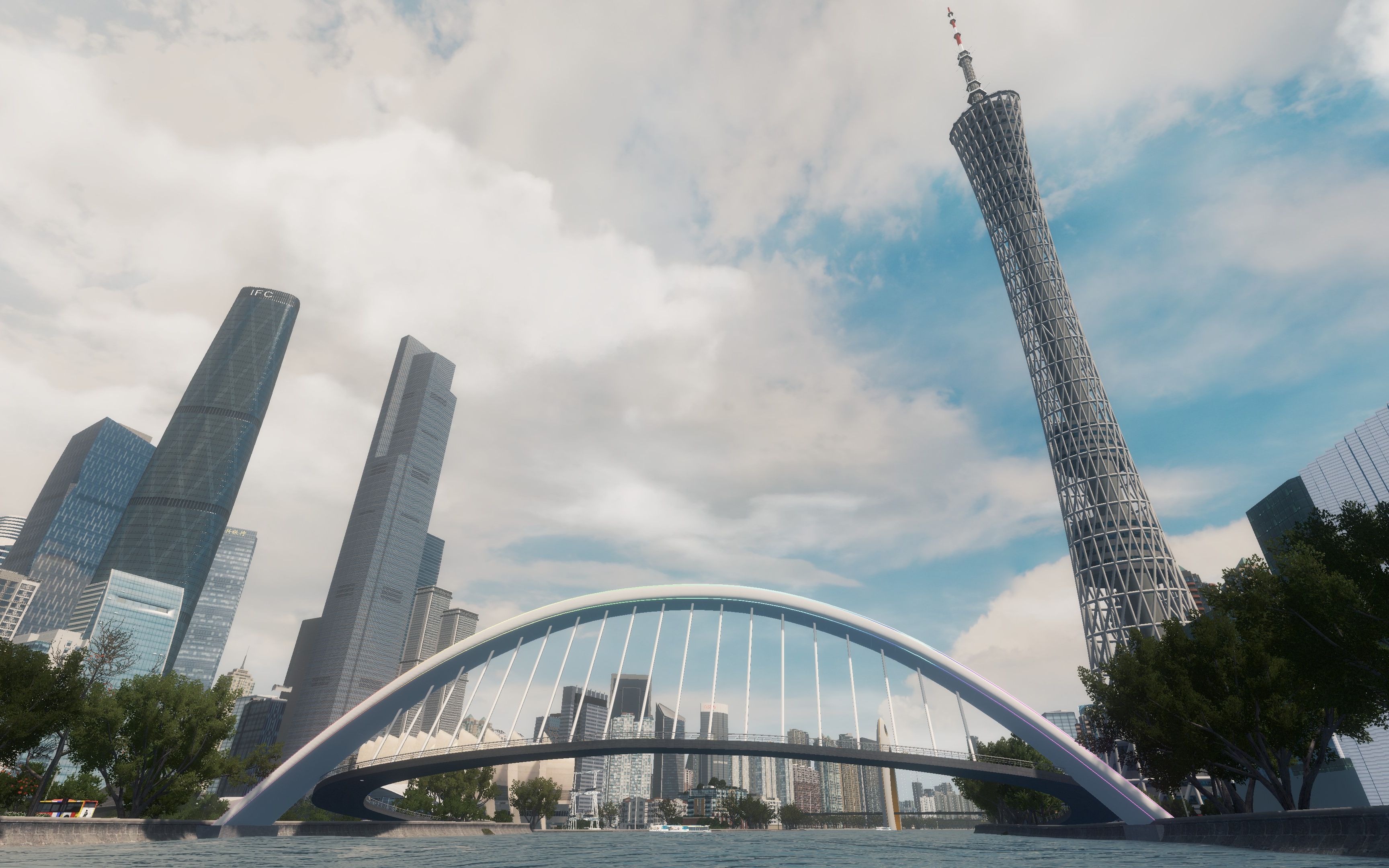 用游戏演示 广州第一条跨珠江人行桥「海心桥」