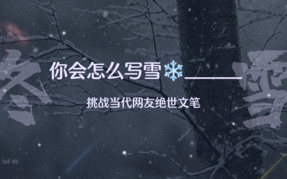 你会怎么写雪❄️挑战当代网友绝世文笔哔哩哔哩bilibili