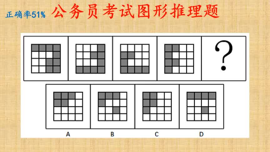 [图]公考图形推理题，黑格数量是9876不断递减的，但是这规律没用啊！