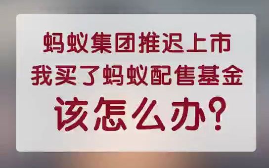 我也买了蚂蚁战略配售基金该怎么办?哔哩哔哩bilibili