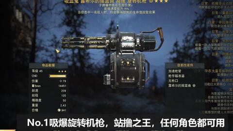 Fallout 76自己常用的几把武器介绍 万金油踏遍阿巴拉契亚 哔哩哔哩