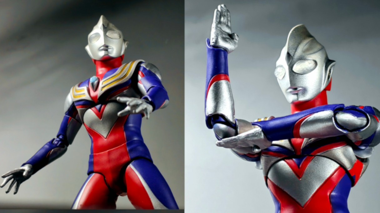 仿写真特写分享 万代 迪迦奥特曼 复合形态 真骨雕 shf 大古