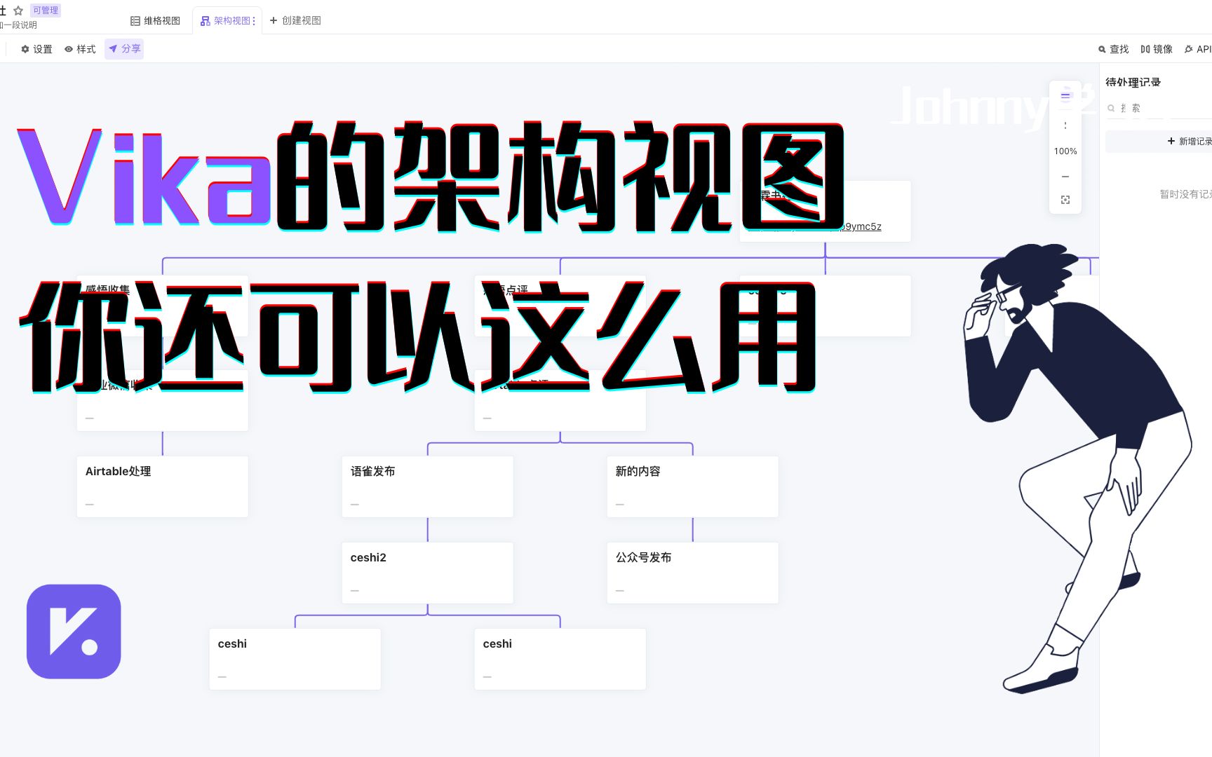 Johnny学Vika 第3集 Vika维格表的架构视图你还可以这么用,一个表,多张图,自力更生加色标哔哩哔哩bilibili