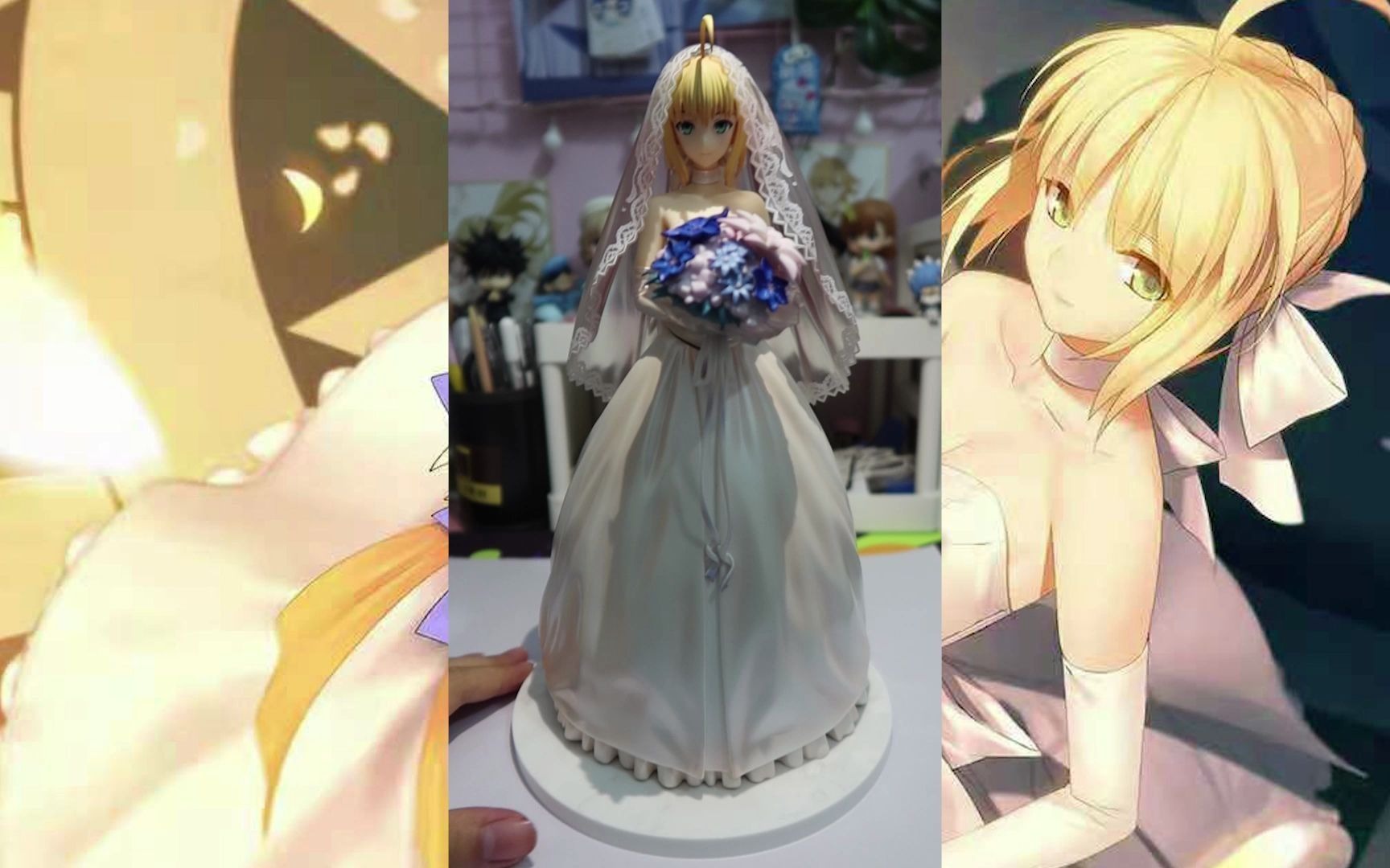 血赚!官店原价1400活动640买的婚纱十周年saber手办再版