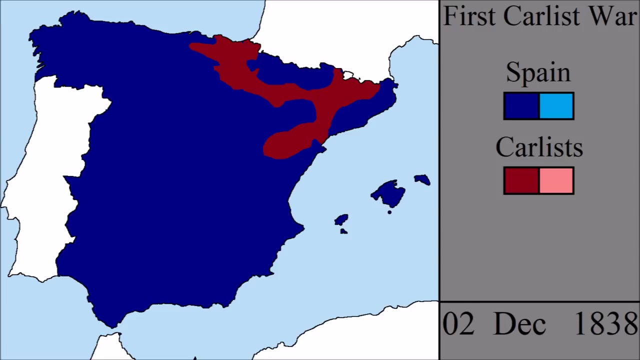 [图]1833-1840年第一次卡洛斯战争每两周战线变化