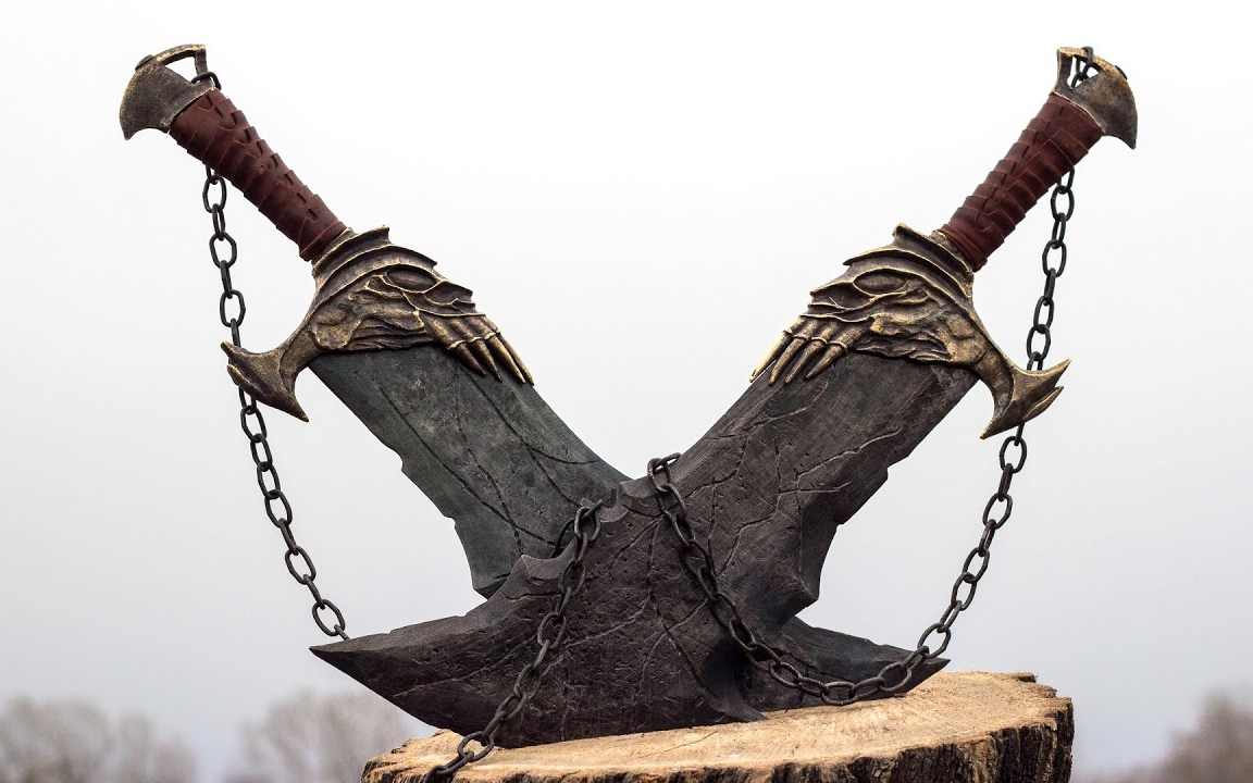 老外纯手工制作奎爷混沌之刃