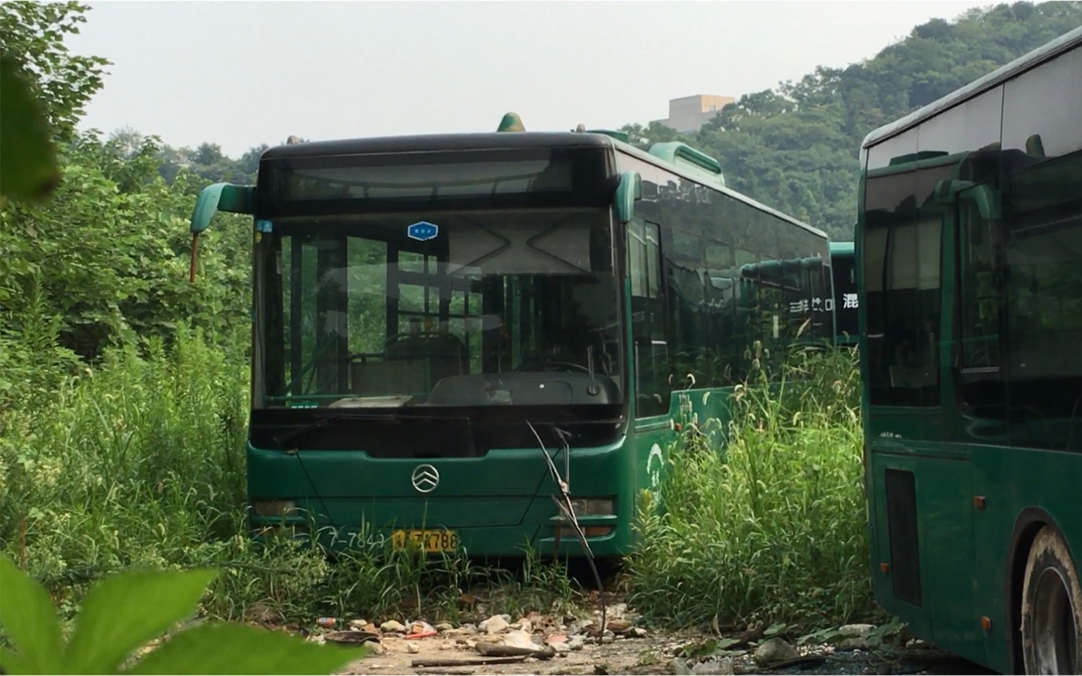杭州留下报废车场 拍摄 杭州公交 xml6125jhev93c 7-7849