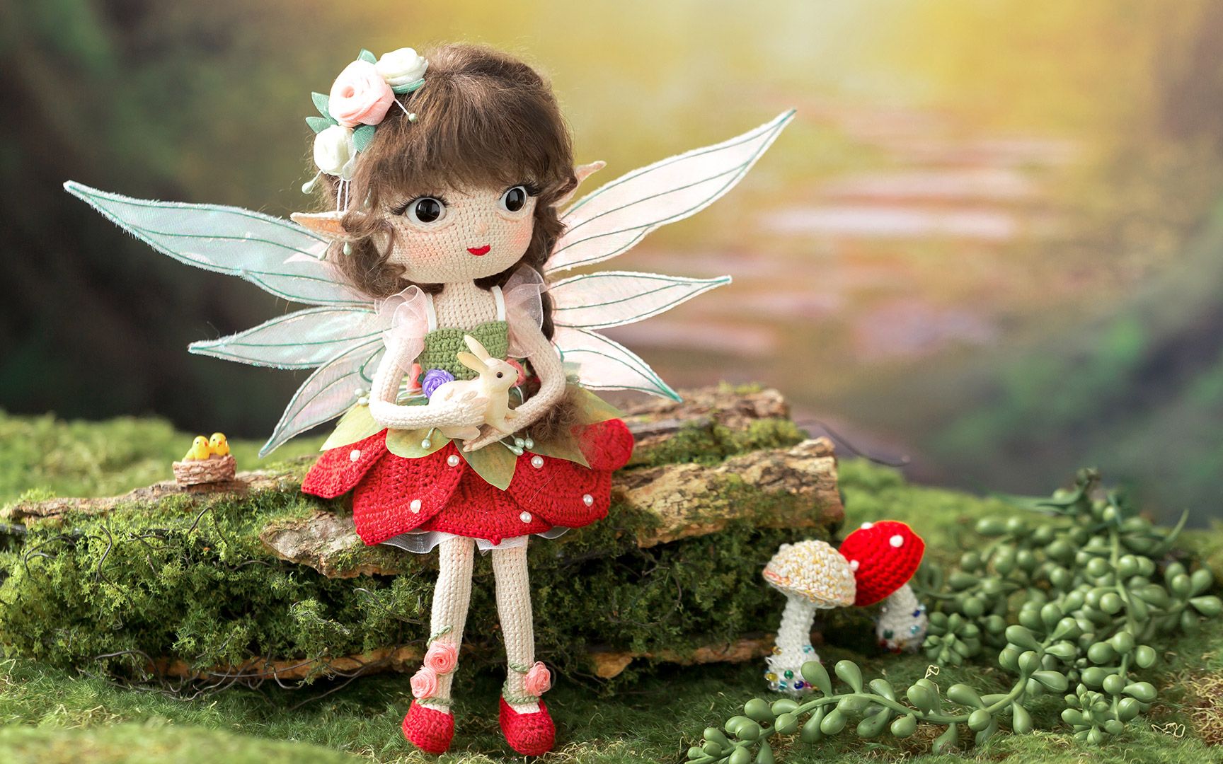 【sa1895_2】苏苏姐家_钩针玫瑰花仙子玩偶_编织视频教程