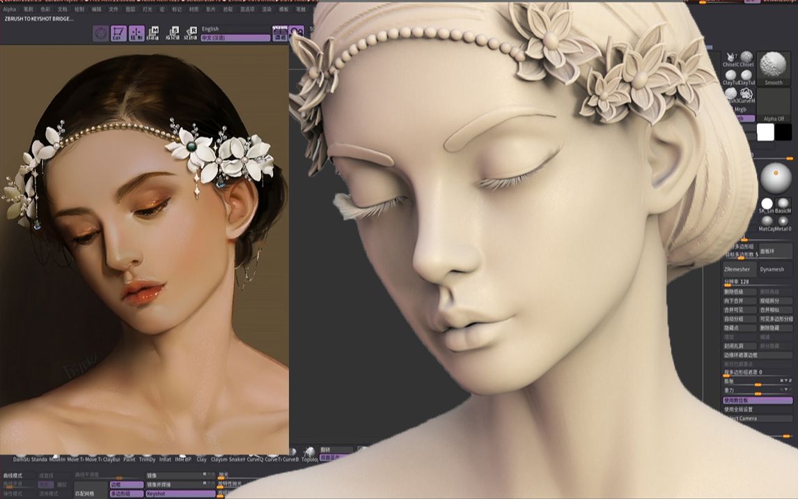 zbrush新手教程:零基础如何正确有效学习女性人物雕刻造型?美型人物角色建模哔哩哔哩bilibili