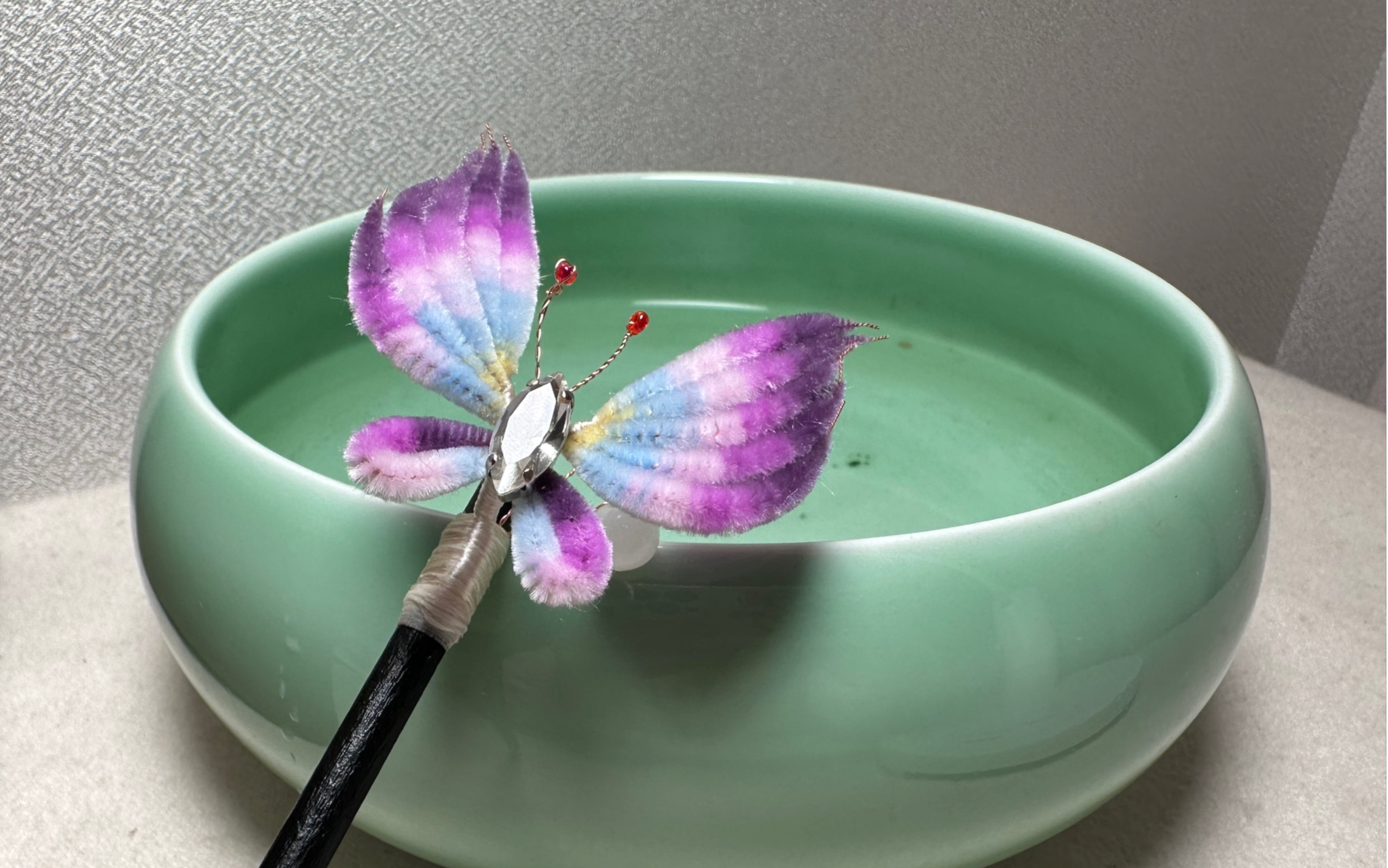 【手工】绒花(蝴蝶)