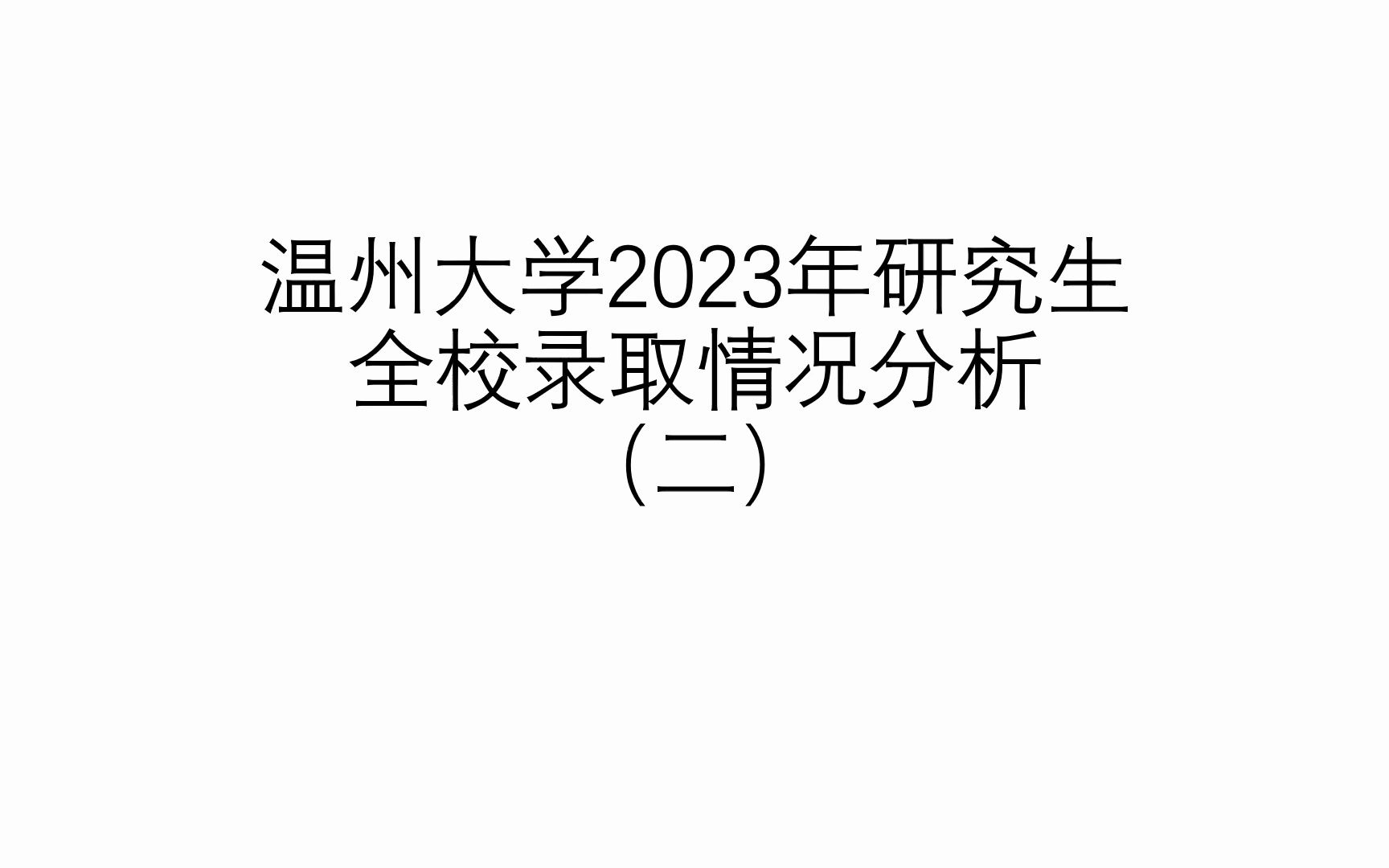 2023年温州大学研究生全校录取情况分析(二)哔哩哔哩bilibili