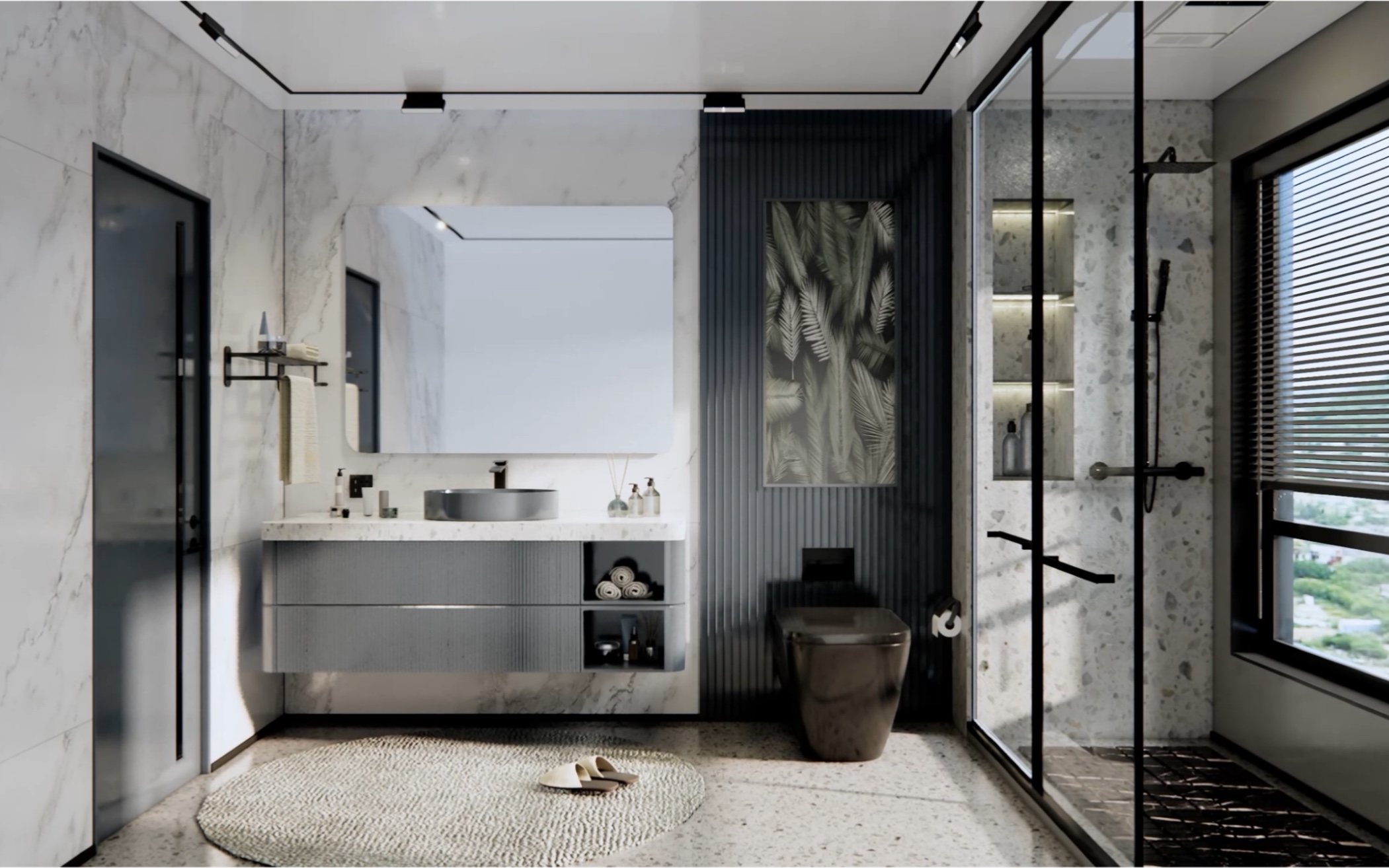 现代卫生间渲染,enscape动画教学,有需要报名enscape教学的可以在底下