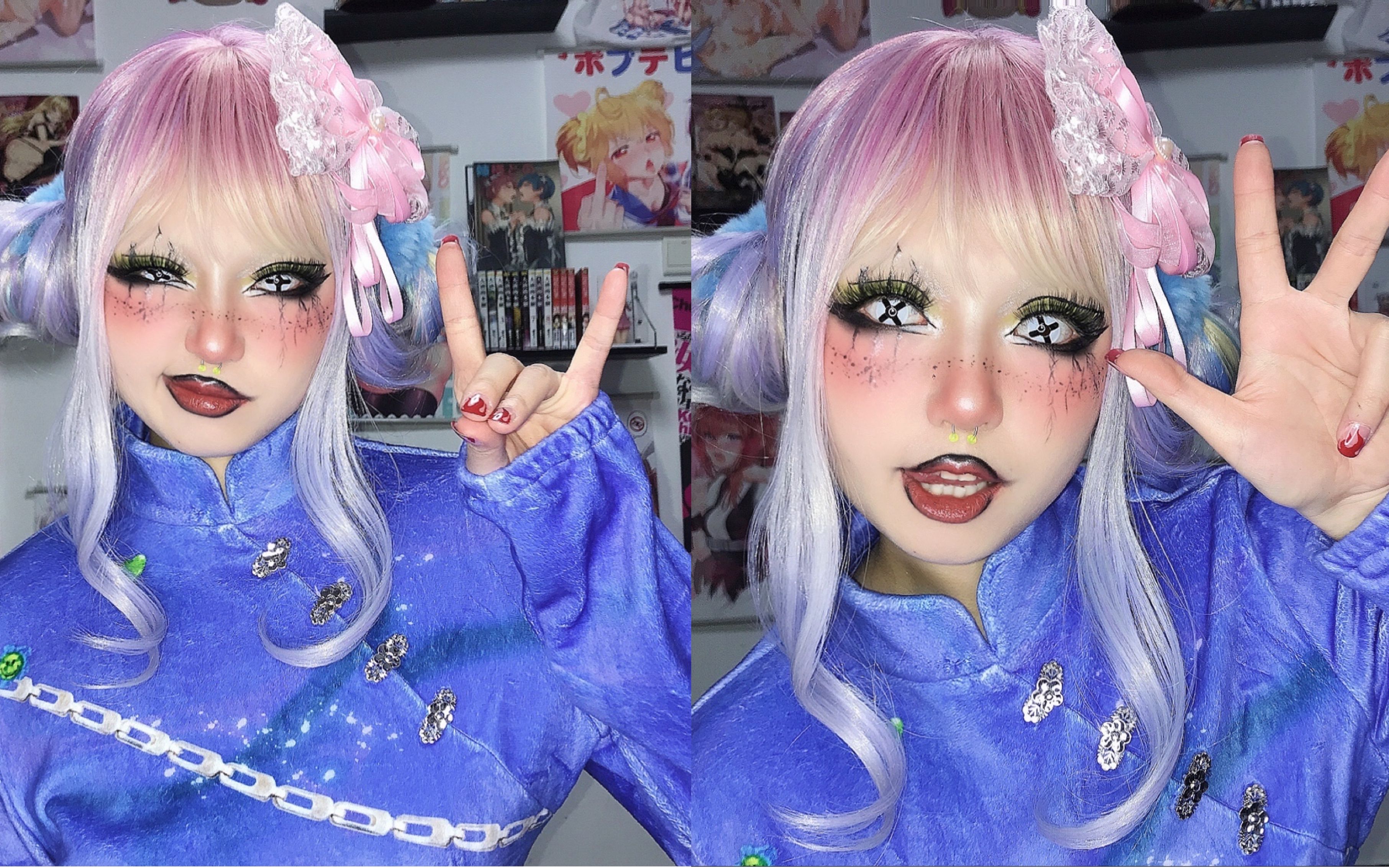 脏霹雳tsunami亚文化彩色哥特妆容这一次让哥特眼妆与y2k辣妹黑色唇线