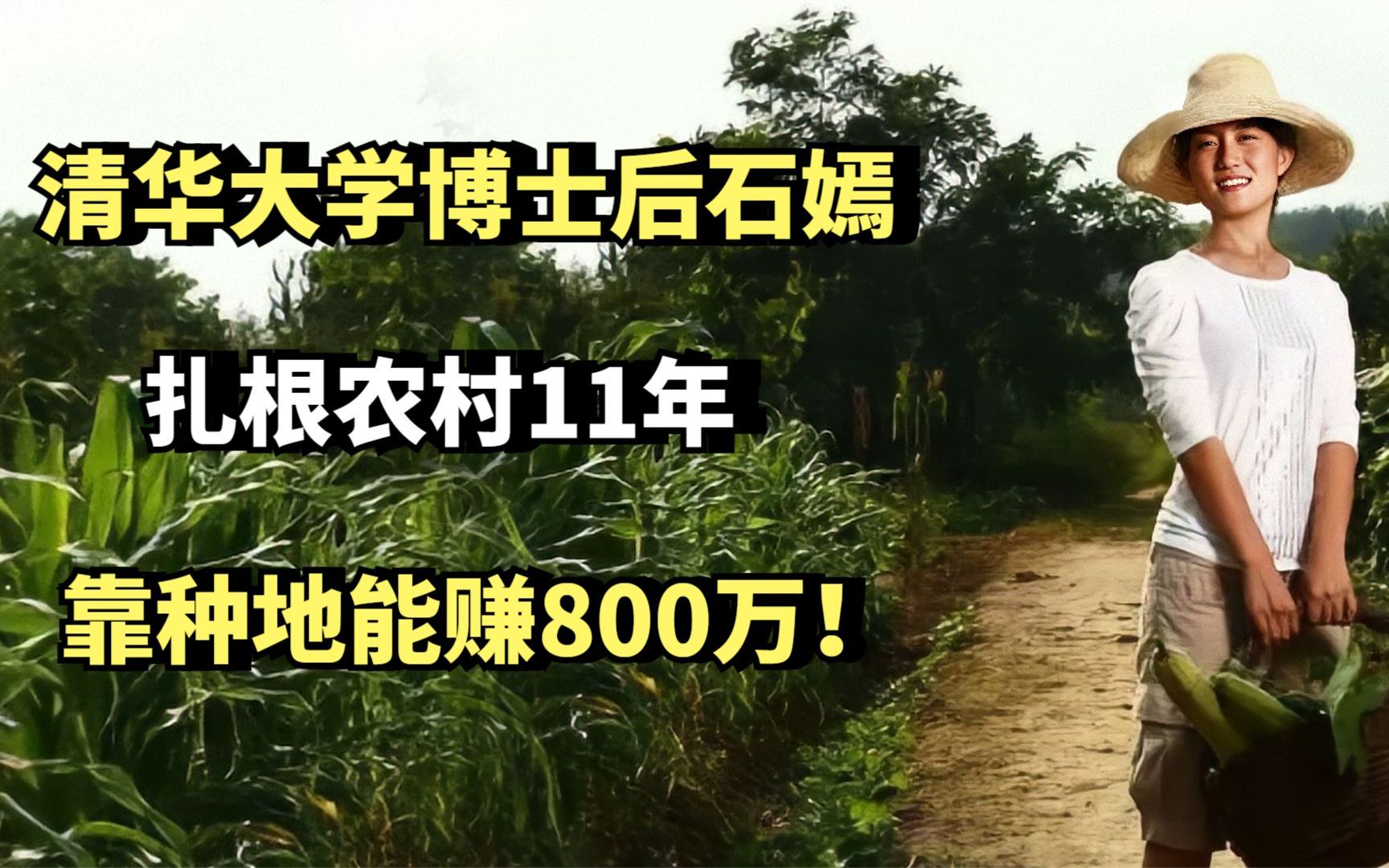 清华大学博士后石嫣,扎根农村11年靠种地能赚800万!哔哩哔哩bilibili