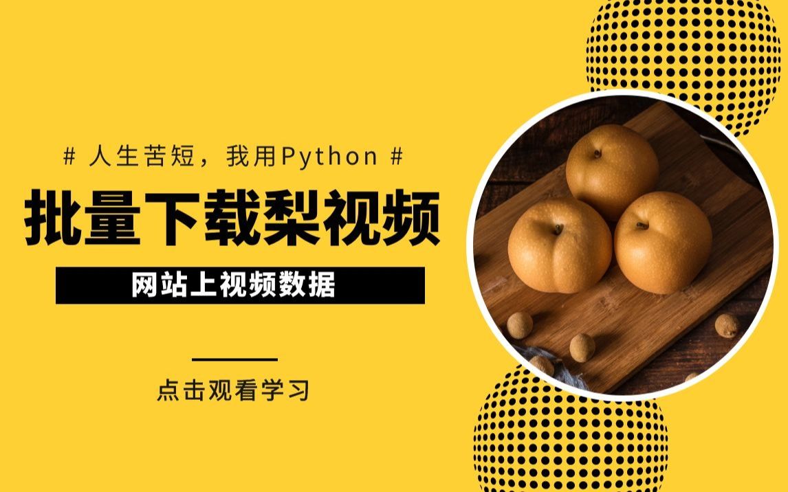 用Python批量下载梨视频网站上完整小视频哔哩哔哩bilibili