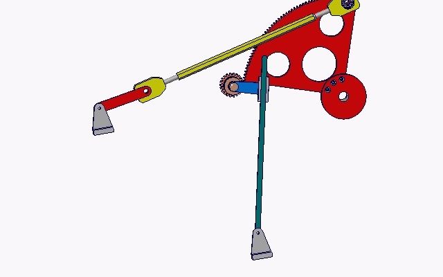 圖81 用齒輪副連接曲柄搖桿與擺動導杆機構