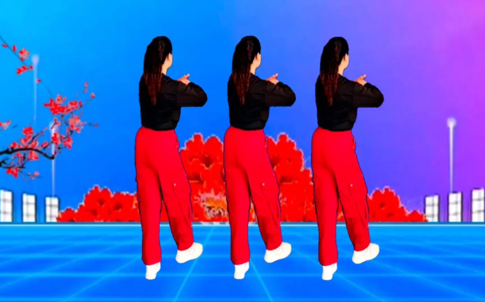 喜庆欢快广场舞《新春送福送吉祥》背面演示,简单欢快