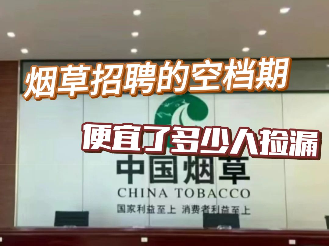 烟草招聘前三天没人报名?原来这就是所谓的捡漏真相!!信息闭塞真的害死人!哔哩哔哩bilibili