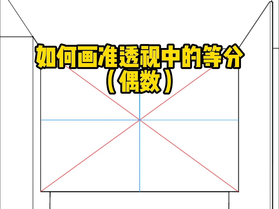 如何画准透视中的等分(二等分)哔哩哔哩bilibili