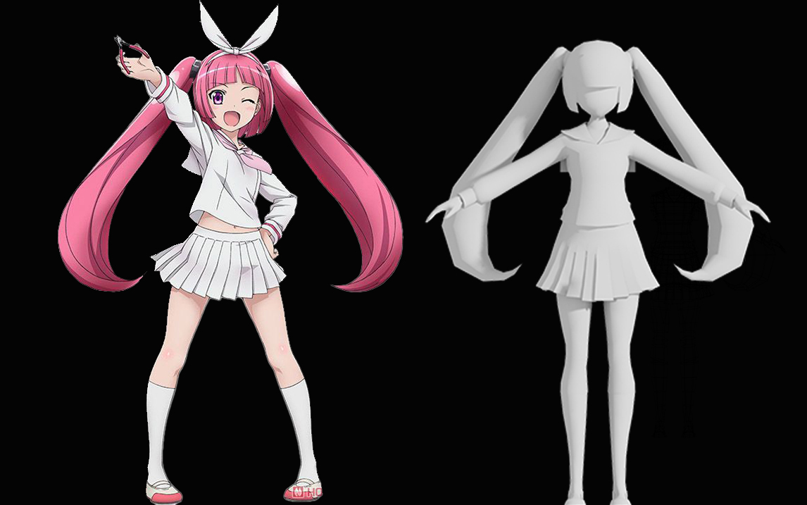 【3dmax人物建模】二次元角色模型制作,少女全身布线讲解,3dmax入门