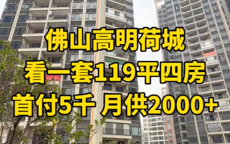 佛山高明荷城,爱情长信印玥台,看一套119平四房,首付5千,月供2000+.#印玥台 #佛山房产 #高明房产 #荷城房产哔哩哔哩bilibili