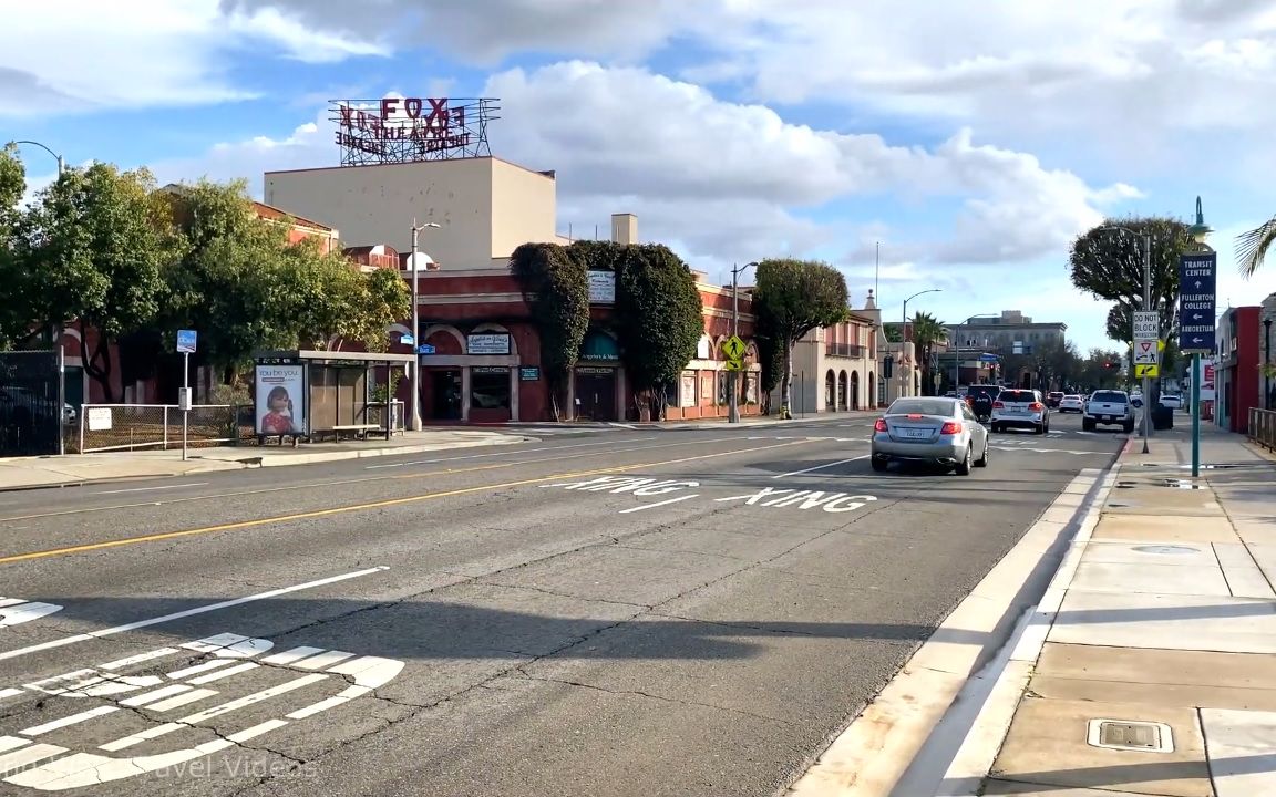 超清美国漫步加州富勒顿城市街景20202