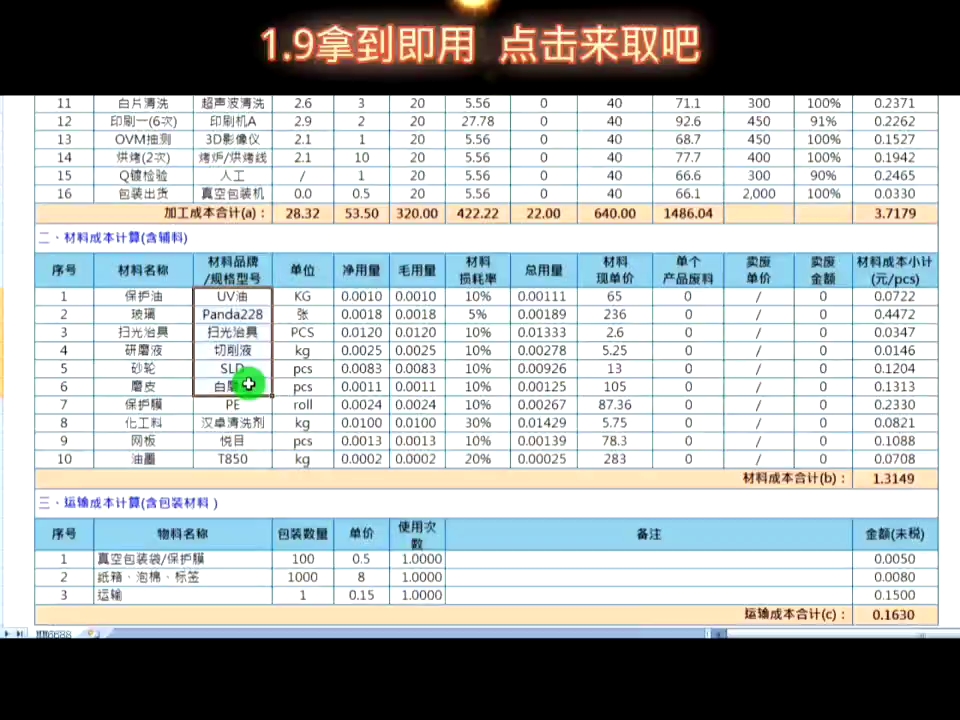 Excel表格分享,超实用,通用型产品报价分析核算表哔哩哔哩bilibili