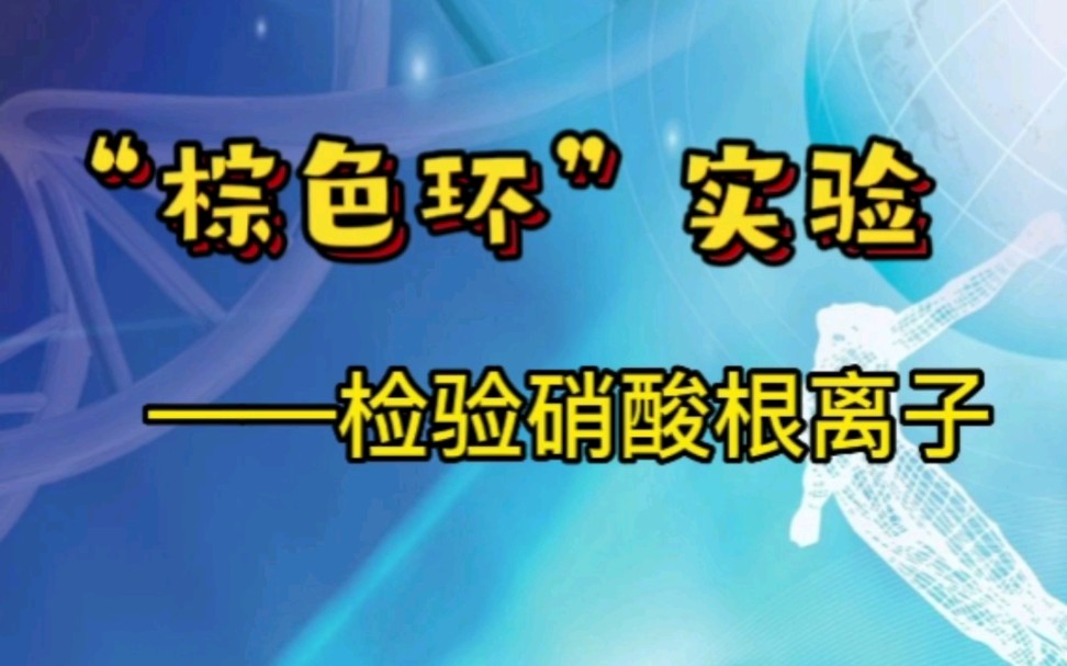 "棕色环"实验之检验硝酸根离子哔哩哔哩bilibili