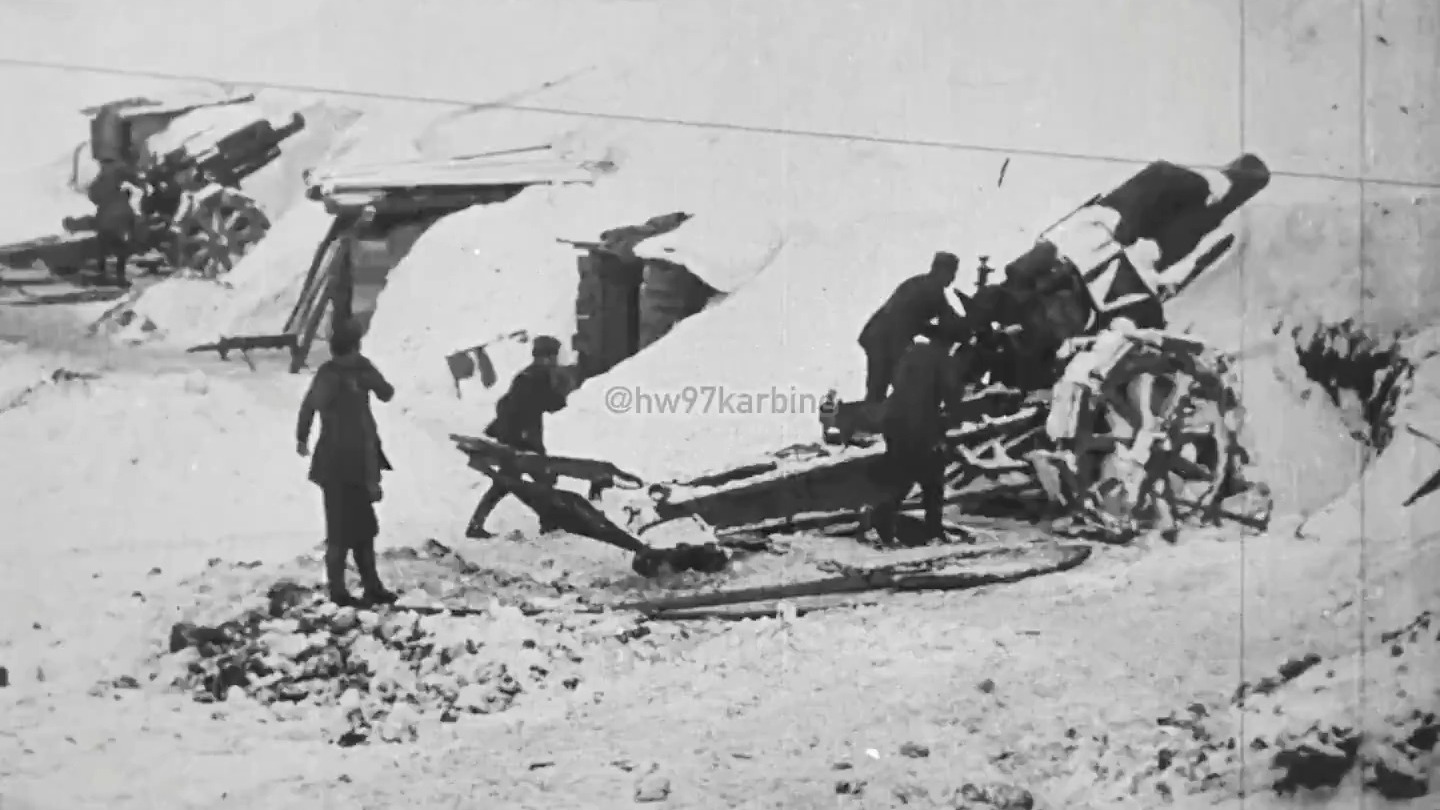 大约1917年冬季-德国210毫米克虏伯Mörser重型榴弹炮射击录像