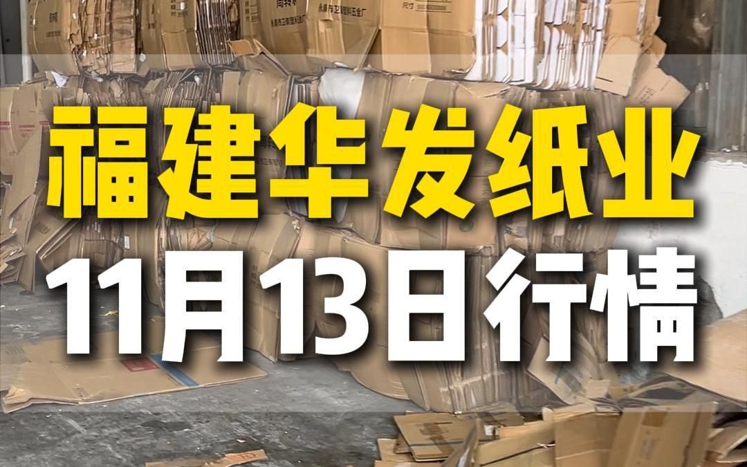 11月13日福建漳州华发纸业今日行情参考哔哩哔哩bilibili