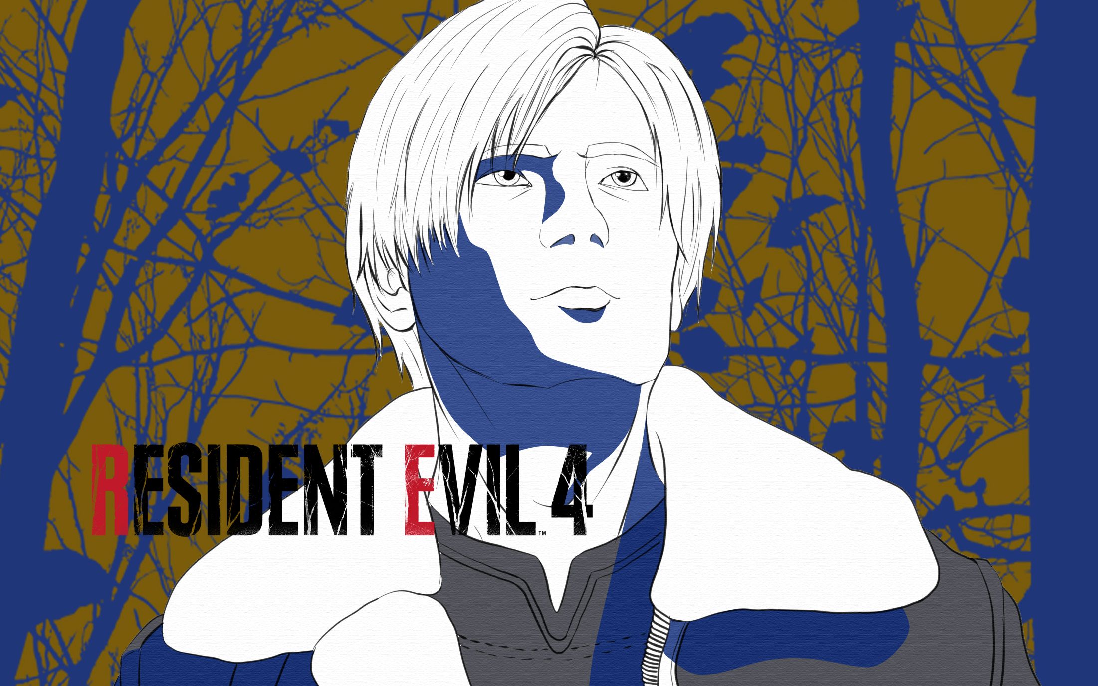 【板绘】生化危机4「里昂·s·肯尼迪」海报风格练习