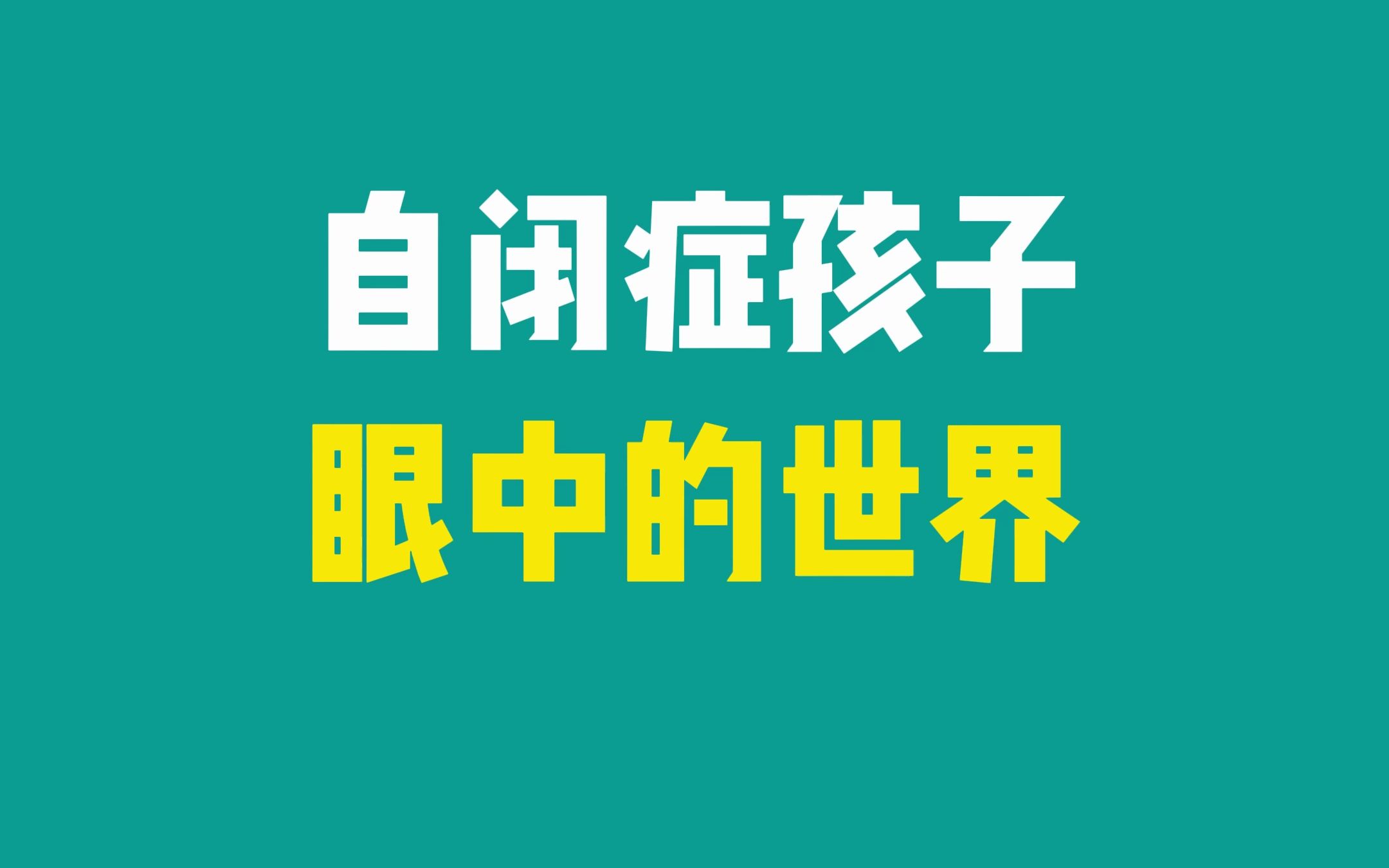 自闭症孩子眼中的世界!