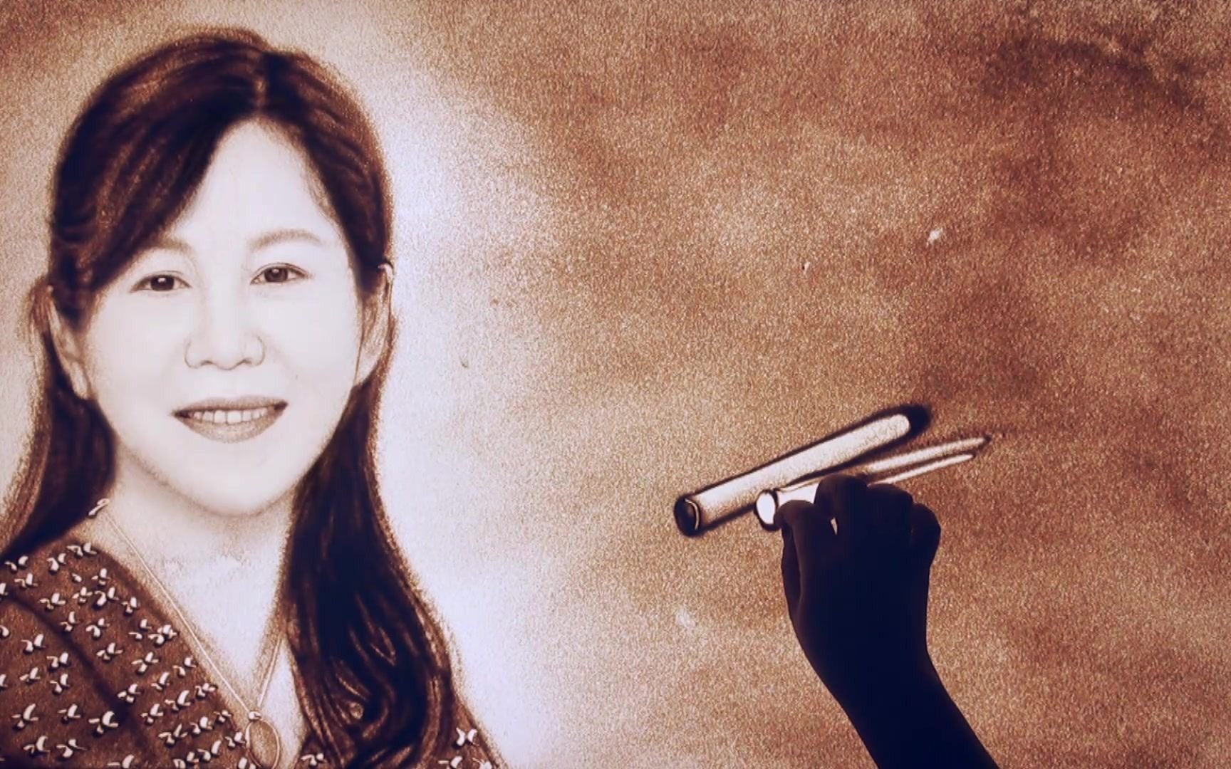 沙画天下 中端肖像沙画教师节祝福沙画定制