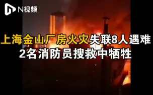 Download Video: 上海金山一厂房火灾致8人死亡：2名消防员搜救过程中牺牲