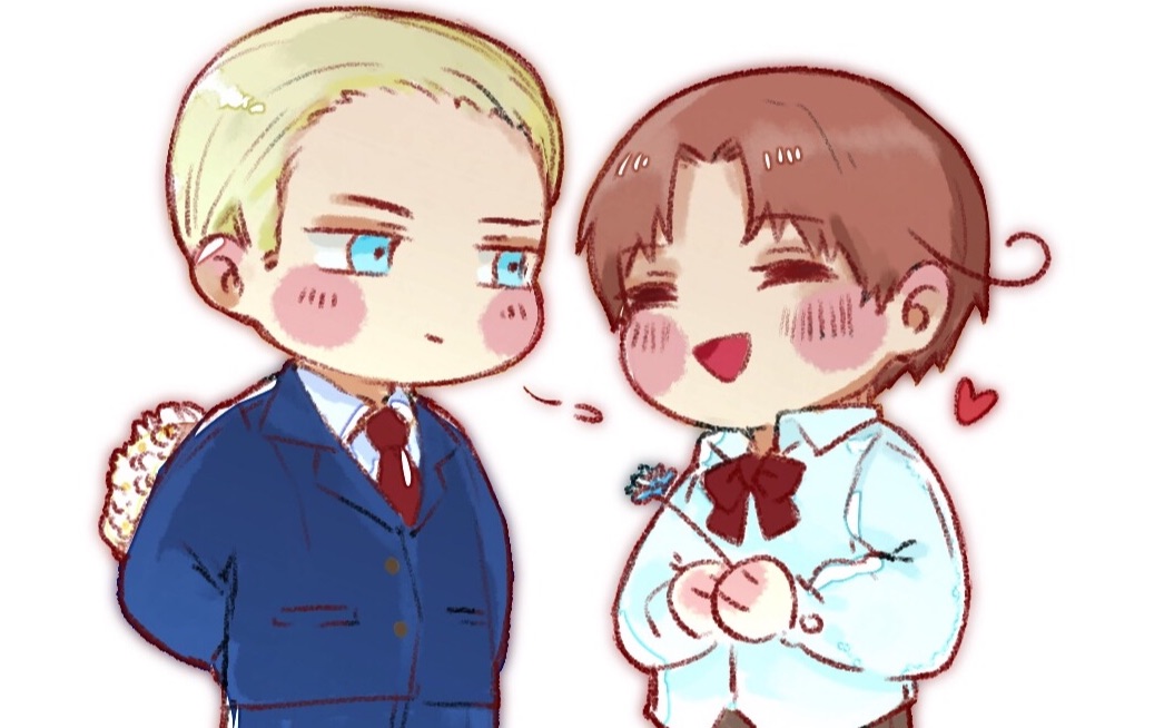 【aph】三大好男人和爱笑的男孩们「线稿过程」【绘画】