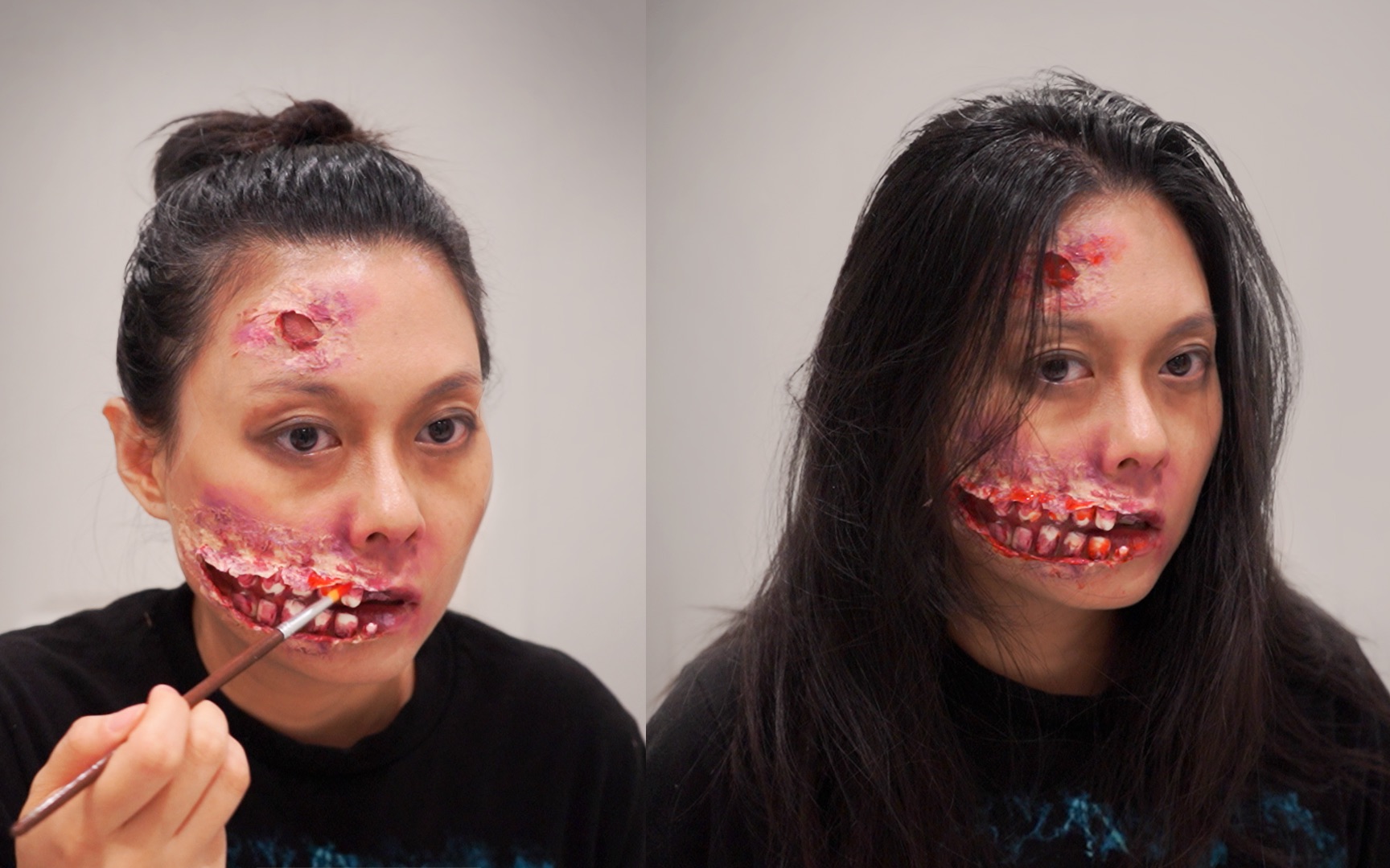 万圣节恐怖妆容教学2018