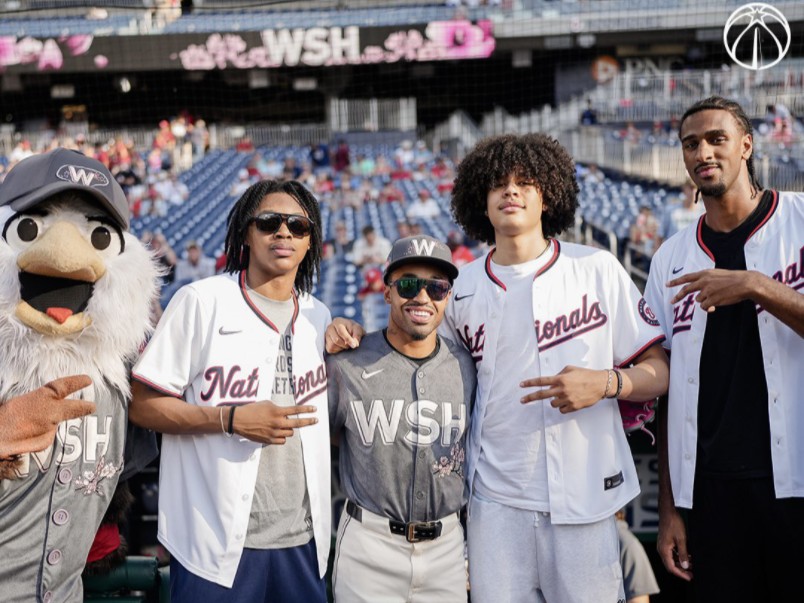 奇才三位新秀观看mlb比赛!榜眼萨尔为华盛顿国民队开球