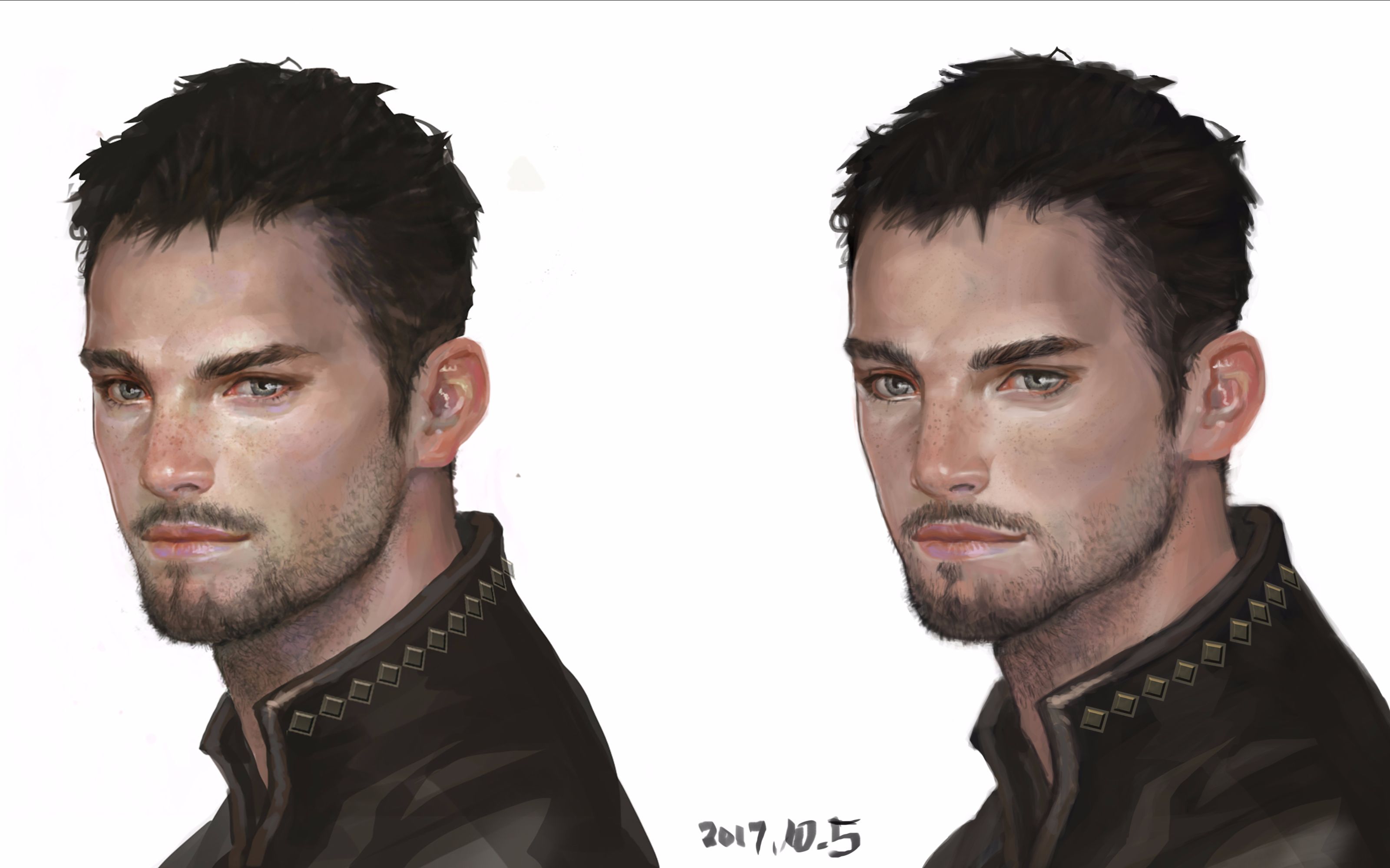 【cg临摹过程】6小时临摹一个帅哥(叔)?