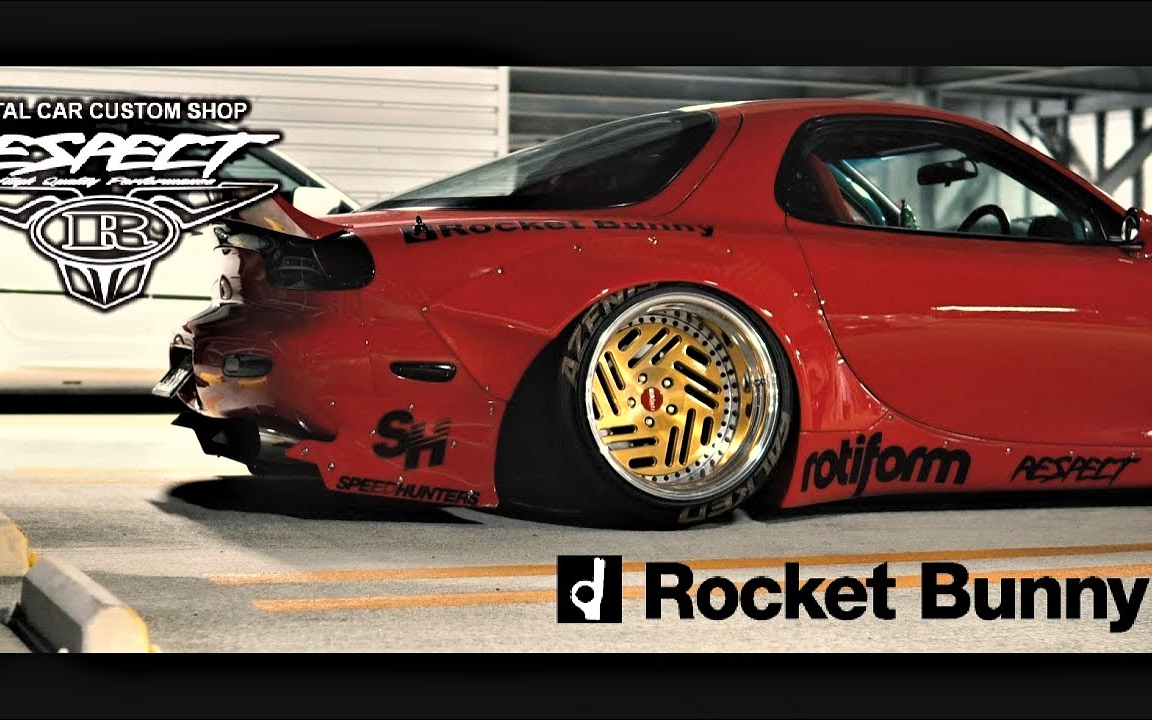 依旧骚红 低趴火箭兔宽体 rx-7 fd respect stance rotiform
