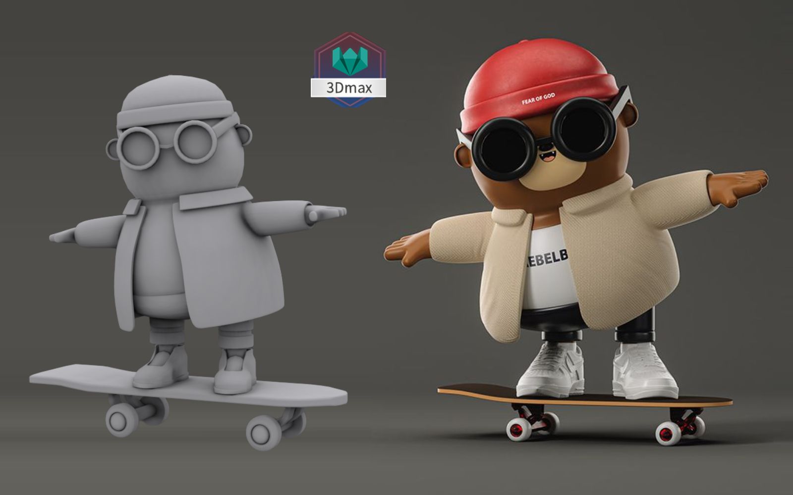 【3dmax小熊建模】可爱卡通小熊模型制作,不挑人的教学,谁学谁会!