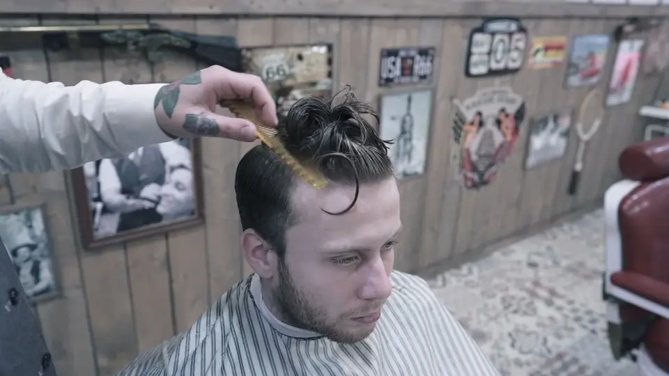 Haircut Fetish on Tumblr: My version of a Brad Pitt Fury cut. Heavy on top,  short on the sides and nape #barber #barbers #barbering #barberlife...