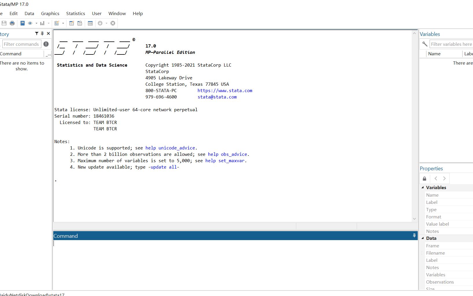 stata17 软件安装