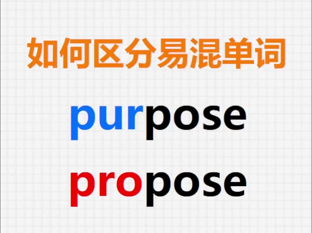 [关注单词大爆炸,一秒区分易混单词]purpose&propose哔哩哔哩bilibili