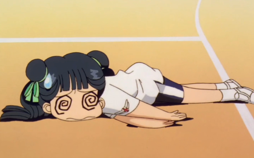 第一次长跑没有经验的莓铃已累瘫