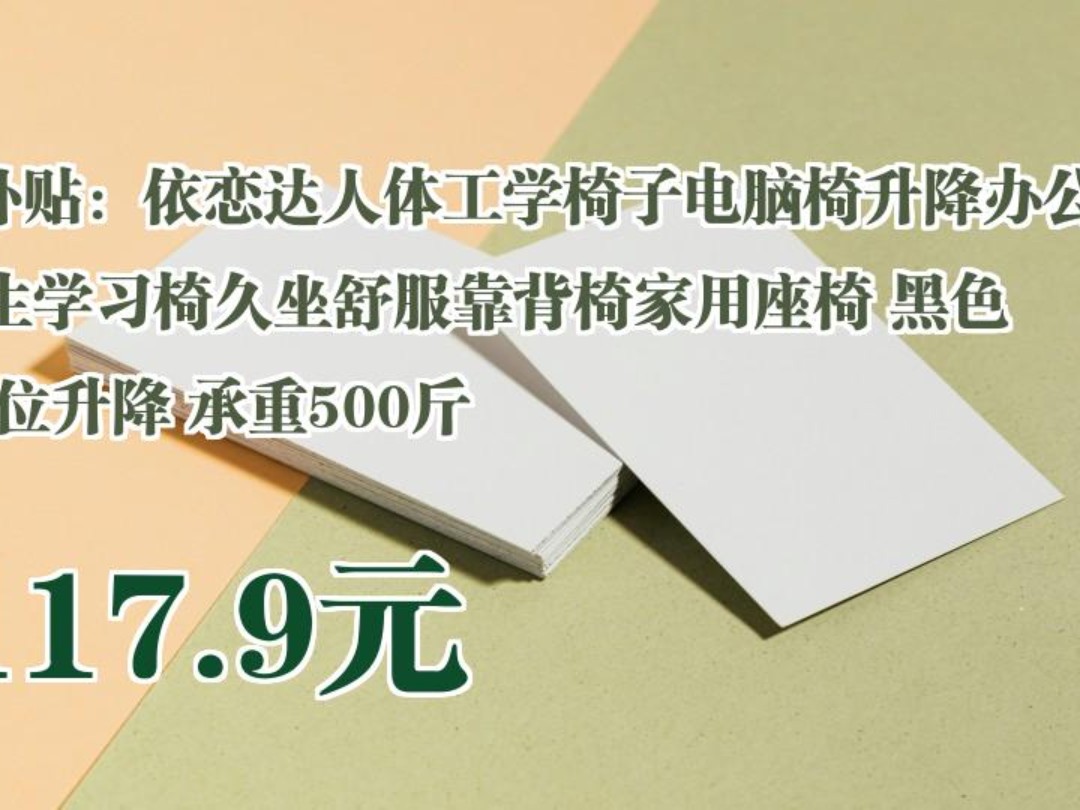 【117.9元】 百亿补贴:依恋达人体工学椅子电脑椅升降办公椅学生学习椅久坐舒服靠背椅家用座椅 黑色 档位升降 承重500斤哔哩哔哩bilibili