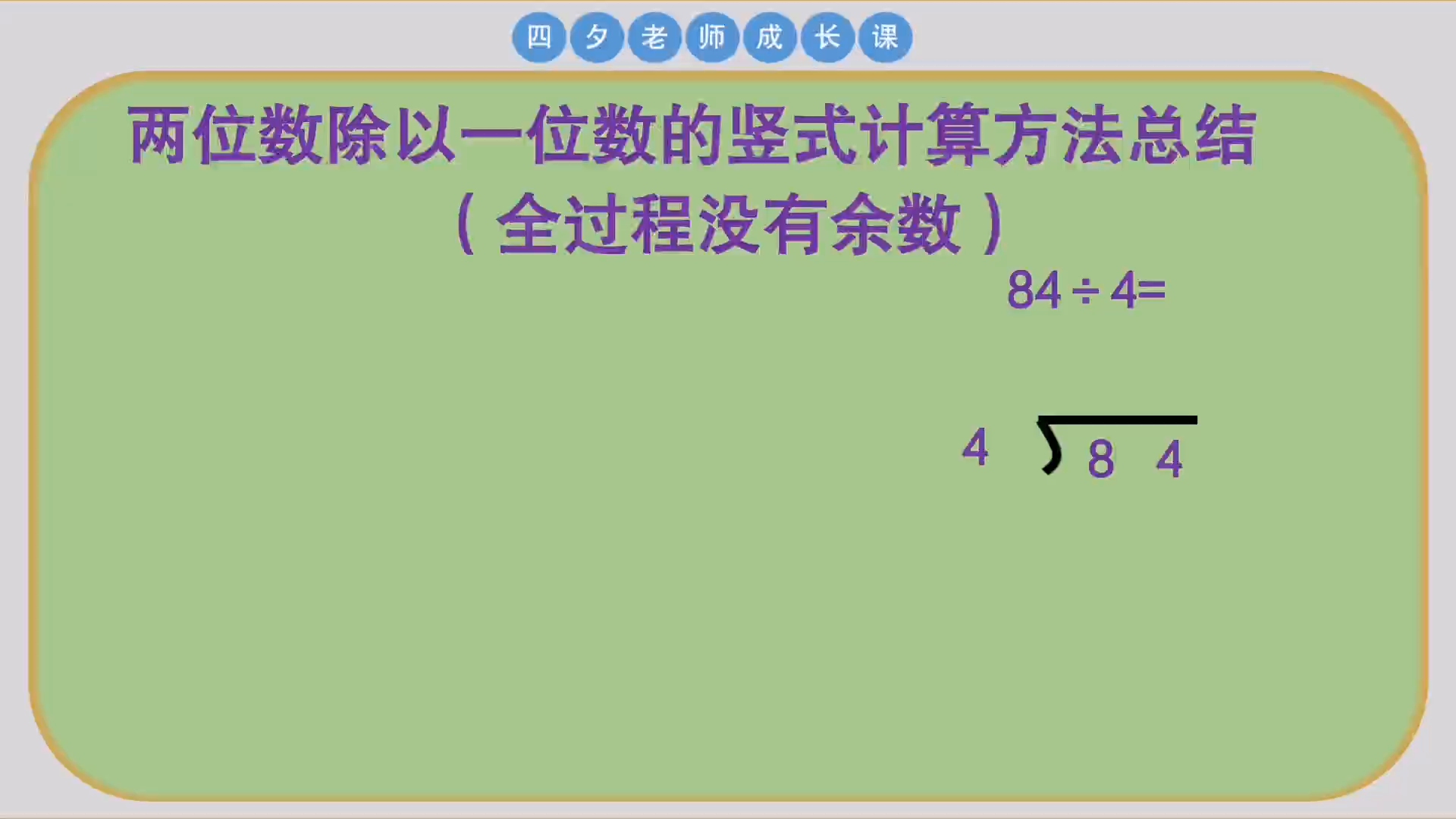 [图]三年级数学：全过程无余数的两位数除以一位数方法总结