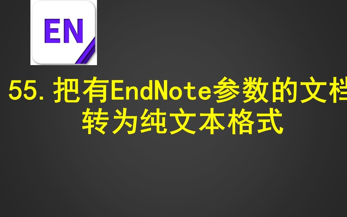 55.把有EndNote参数的文档转为纯文本格式哔哩哔哩bilibili