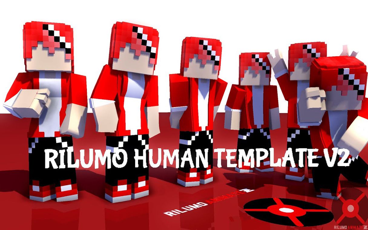 [图]【Mine Imator模型下载 Human Template Character RIG V2 】AUTO EXTRUDE By Rilumo Animat