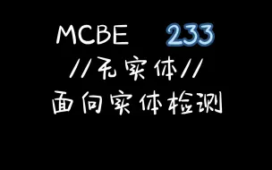 Descargar video: MCBE  面向实体检测